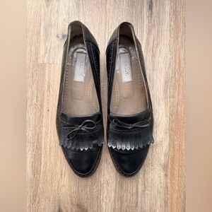 Bally Black Leather Tassel Loafers